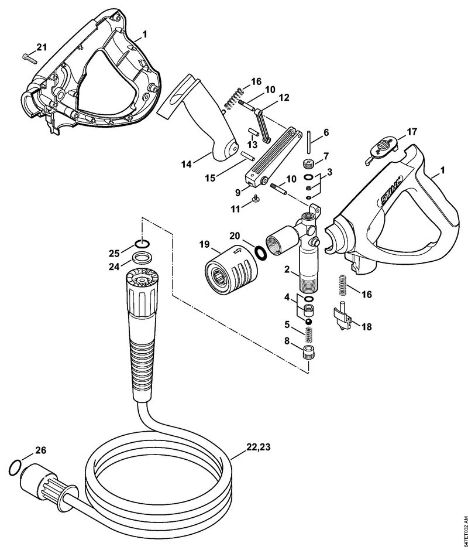 Limpiadora de alta presión a gasolina (RB) RB 302 Pistola, Manguera de alta presión de la marca Stihl