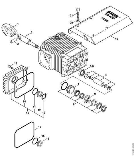 Limpiadora de alta presión a gasolina (RB) RB 402 Bomba, pistón de la marca Stihl