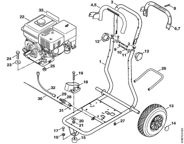 Limpiadora de alta presión a gasolina (RB) RB 402 Carro de la marca Stihl