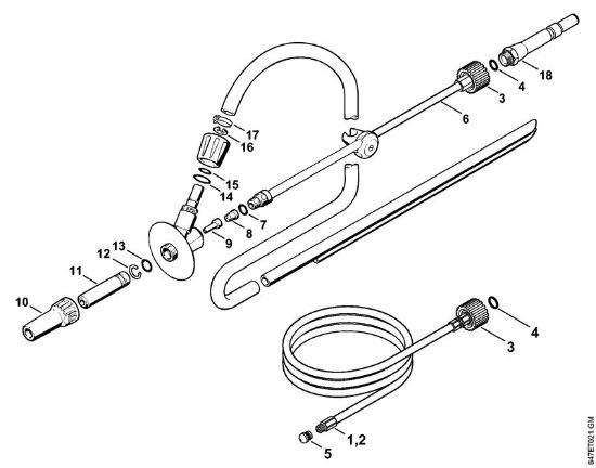 Limpiadora de alta presión a gasolina (RB) RB 402 Juego para limpiar tuberí­as, Equipo de chorro híºmedo y arena de la marca Stihl