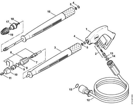Limpiadora de alta presión a gasolina (RB) RB 402 Pistola, Tubo para pulverizar de la marca Stihl