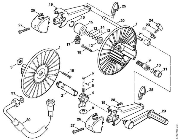 Limpiadora de alta presión a gasolina (RB) RB 402 Tambor de manguera de la marca Stihl