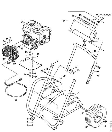 Limpiadora de alta presión a gasolina (RB) RB 600 Carro de la marca Stihl