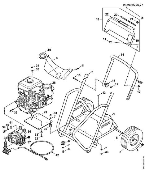 Limpiadora de alta presión a gasolina (RB) RB 800 Carro de la marca Stihl