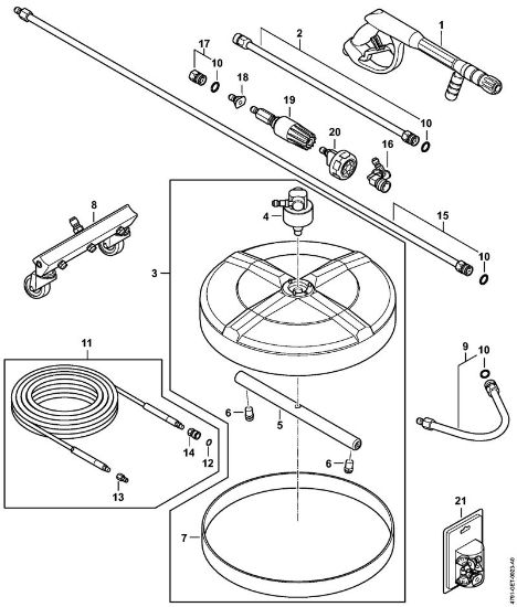Limpiadora de alta presión a gasolina (RB) RB 800 Pistola, Manguera de alta presión, Accesorios extra de la marca Stihl