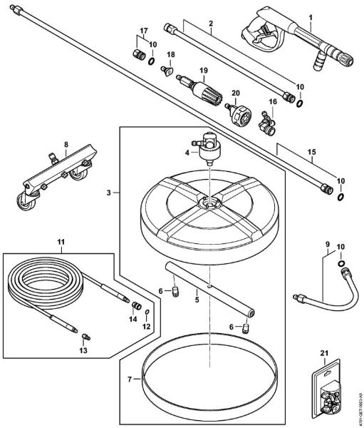 Limpiadora de alta presión a gasolina (RB) RB 800 Pistola, Manguera de alta presión, Accesorios extra de la marca Stihl