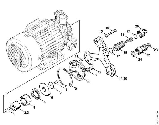 Limpiadora eléctrica de alta presión (RE) RB 400 K Carcasa de la bomba de la marca Stihl