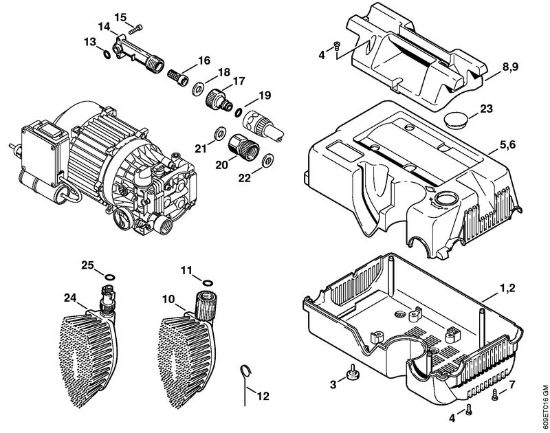 Limpiadora eléctrica de alta presión (RE) RE 102 K USA Cubierta de la marca Stihl