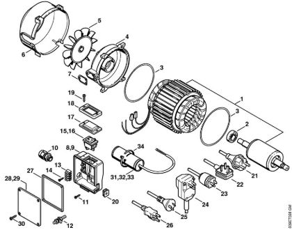 Limpiadora eléctrica de alta presión (RE) RE 104 K Motor eléctrico de la marca Stihl