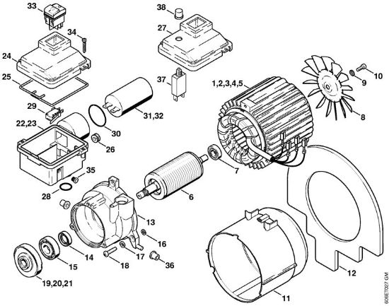 Limpiadora eléctrica de alta presión (RE) RE 105 K Motor eléctrico de la marca Stihl