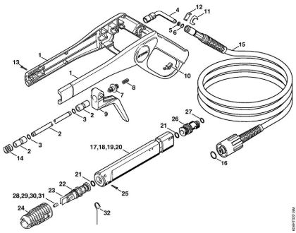 Limpiadora eléctrica de alta presión (RE) RE 105 K Pistola, Tubo para pulverizar de la marca Stihl