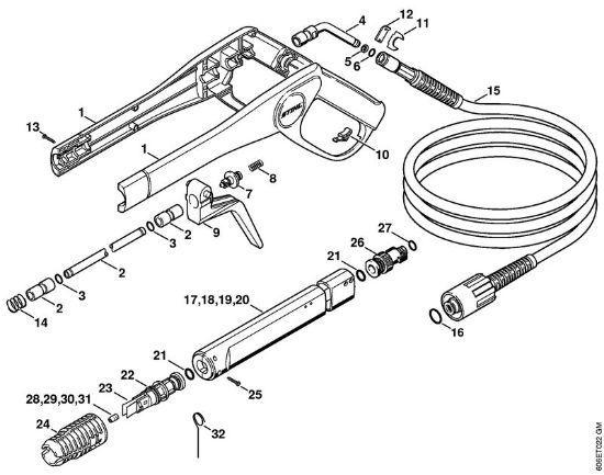 Limpiadora eléctrica de alta presión (RE) RE 105 K Pistola, Tubo para pulverizar de la marca Stihl