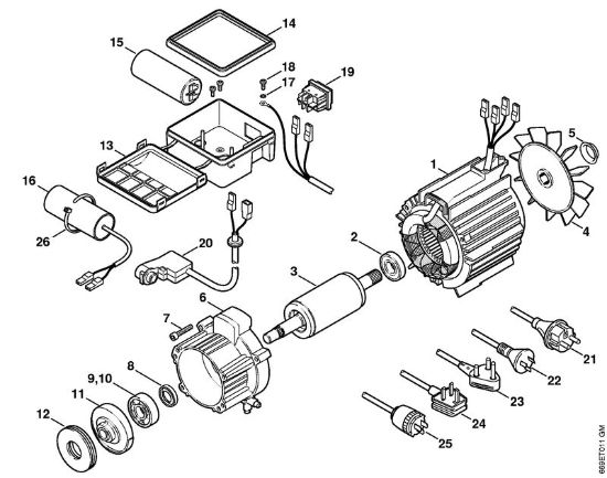 Limpiadora eléctrica de alta presión (RE) RE 106 K Motor eléctrico de la marca Stihl