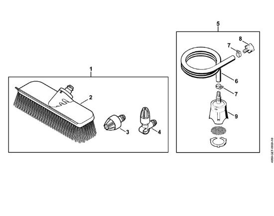 Limpiadora eléctrica de alta presión (RE) RE 110 Cepillo de lavado, Tubo flexible de aspiración   06/2019 de la marca Stihl