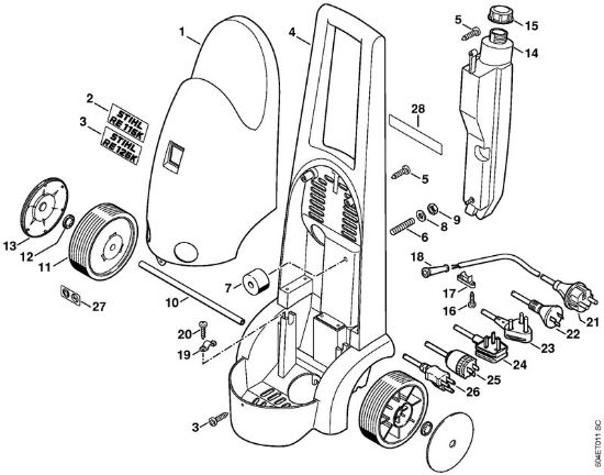 Limpiadora eléctrica de alta presión (RE) RE 125 K Cubierta de la marca Stihl