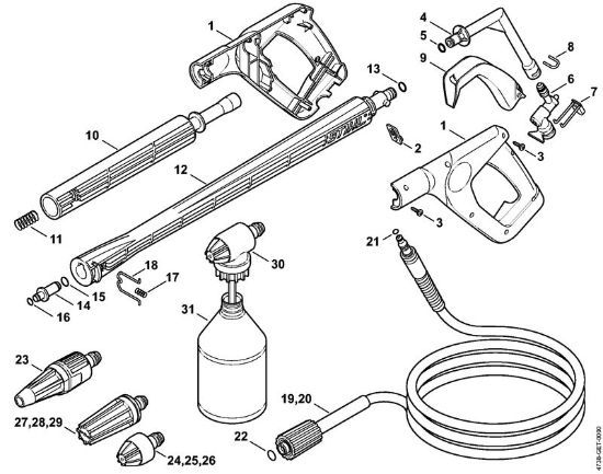 Limpiadora eléctrica de alta presión (RE) RE 126 K Pistola, Tubo para pulverizar de la marca Stihl