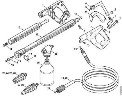 Limpiadora eléctrica de alta presión (RE) RE 127 PLUS Pistola, Tubo para pulverizar (05.2007) de la marca Stihl