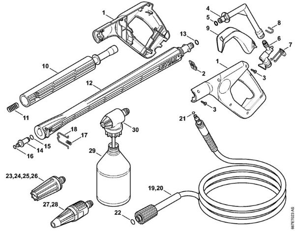 Limpiadora eléctrica de alta presión (RE) RE 127 PLUS Pistola, Tubo para pulverizar (05.2007) de la marca Stihl