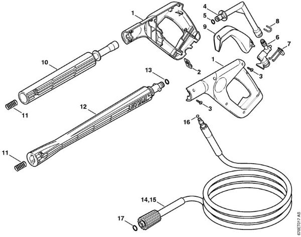 Limpiadora eléctrica de alta presión (RE) RE 141 K Pistola, Tubo para pulverizar de la marca Stihl