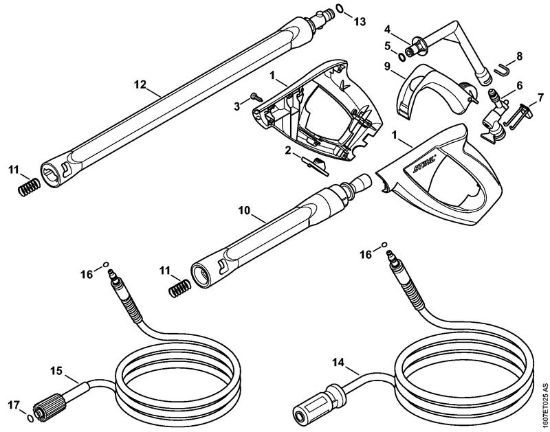 Limpiadora eléctrica de alta presión (RE) RE 163 Pistola, Tubo para pulverizar de la marca Stihl