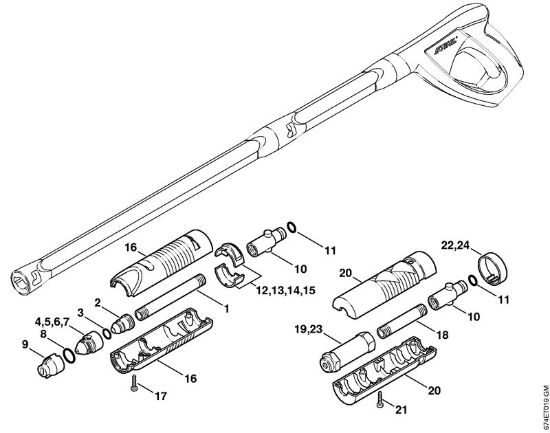 Limpiadora eléctrica de alta presión (RE) RE 163 PLUS Cabezal de pulverización, boquilla rotativa de la marca Stihl