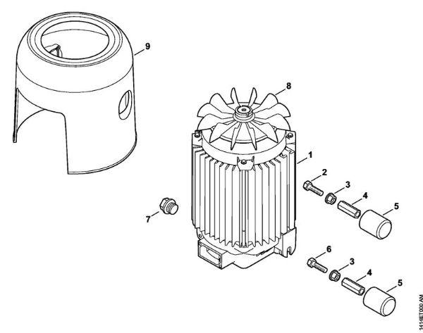 Limpiadora eléctrica de alta presión (RE) RE 230 Motor eléctrico, Carcasa del ventilador de la marca Stihl