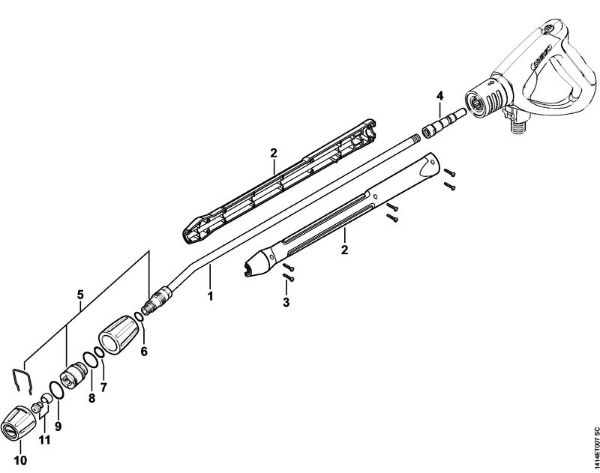 Limpiadora eléctrica de alta presión (RE) RE 230 Tubo de pulverización de la marca Stihl