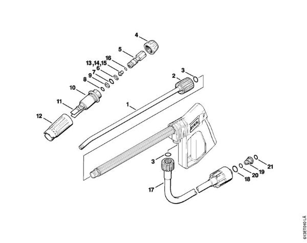 Limpiadora eléctrica de alta presión (RE) RE 240 K Tubo de pulverización de la marca Stihl