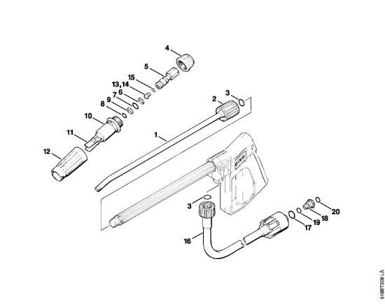 Limpiadora eléctrica de alta presión (RE) RE 250 K Tubo de pulverización de la marca Stihl