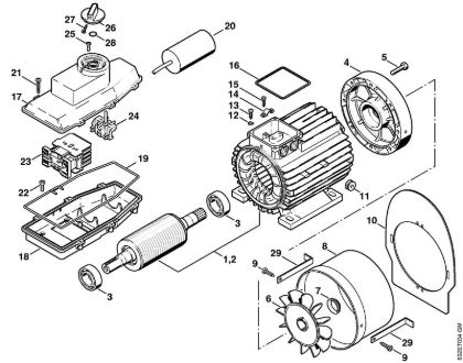 Limpiadora eléctrica de alta presión (RE) RE 270 K Motor eléctrico, Caja del interruptor de la marca Stihl