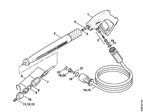 Limpiadora eléctrica de alta presión (RE) RE 270 K Pistola, Tubo para pulverizar de la marca Stihl