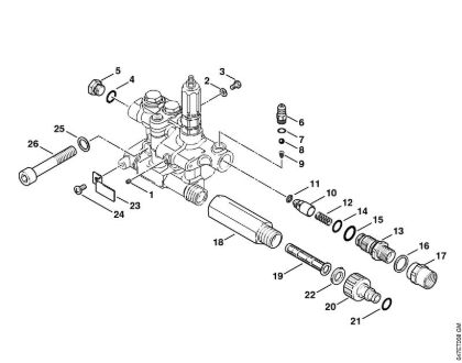 Limpiadora eléctrica de alta presión (RE) RE 271 PLUS Bloque de válvulas, Conexión al agua de la marca Stihl