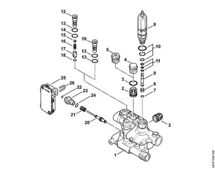 Limpiadora eléctrica de alta presión (RE) RE 271 PLUS Bloque de válvulas, Embolo de distribución de la marca Stihl
