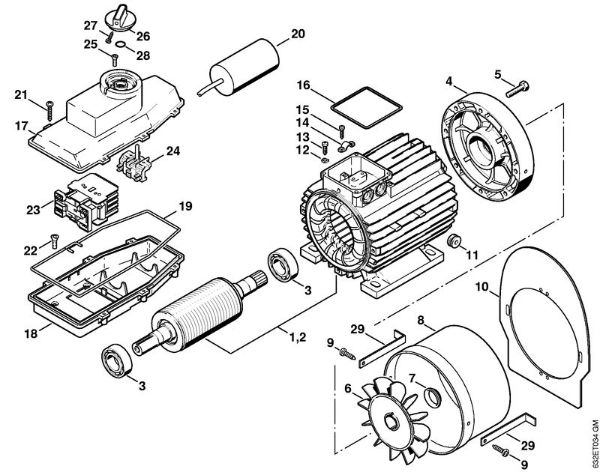 Limpiadora eléctrica de alta presión (RE) RE 280 K Motor eléctrico, Caja del interruptor de la marca Stihl