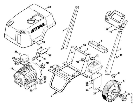 Limpiadora eléctrica de alta presión (RE) RE 300 K Motor eléctrico, Carro de la marca Stihl