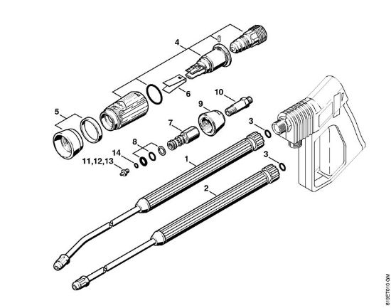 Limpiadora eléctrica de alta presión (RE) RE 310 K Tubo de pulverización, Cabezal de pulverización Vario SP 300 de la marca Stihl