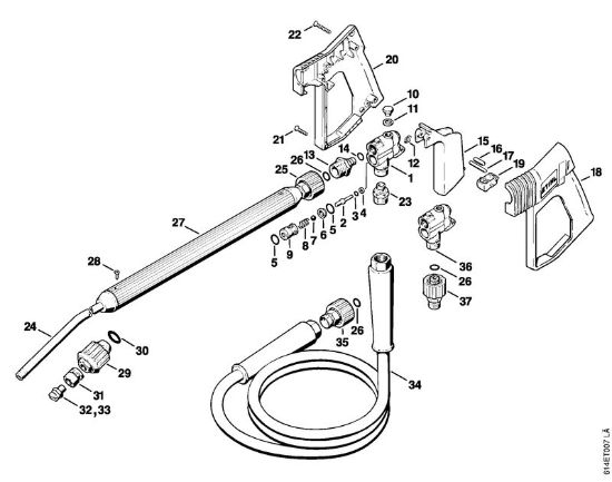 Limpiadora eléctrica de alta presión (RE) RE 330 K Pistola, Tubo para pulverizar de la marca Stihl