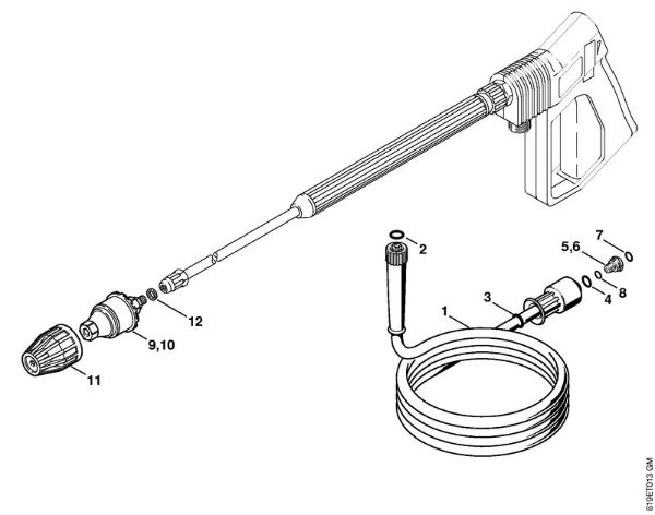 Limpiadora eléctrica de alta presión (RE) RE 340 K Manguera de alta presión, Boquilla rotativa de la marca Stihl