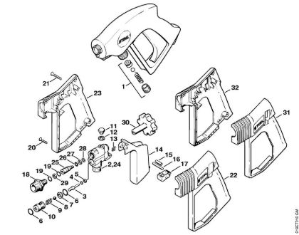 Limpiadora eléctrica de alta presión (RE) RE 440 K Pistola de la marca Stihl