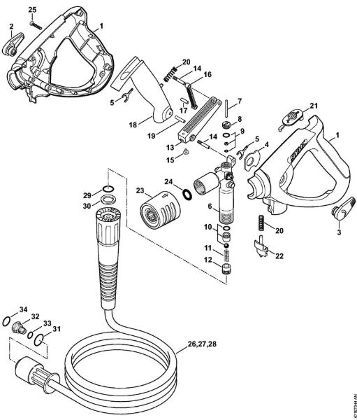 Limpiadora eléctrica de alta presión (RE) RE 461 PLUS Pistola, Manguera de alta presión de la marca Stihl
