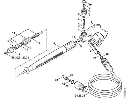 Limpiadora eléctrica de alta presión (RE) RE 461 PLUS Pistola, Tubo para pulverizar (40.2009) de la marca Stihl