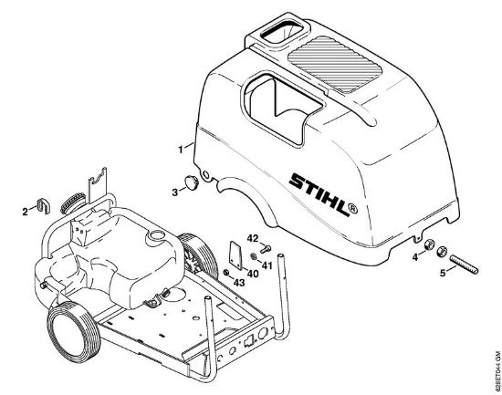 Limpiadora eléctrica de alta presión (RE) RE 500 W Cubierta de la marca Stihl