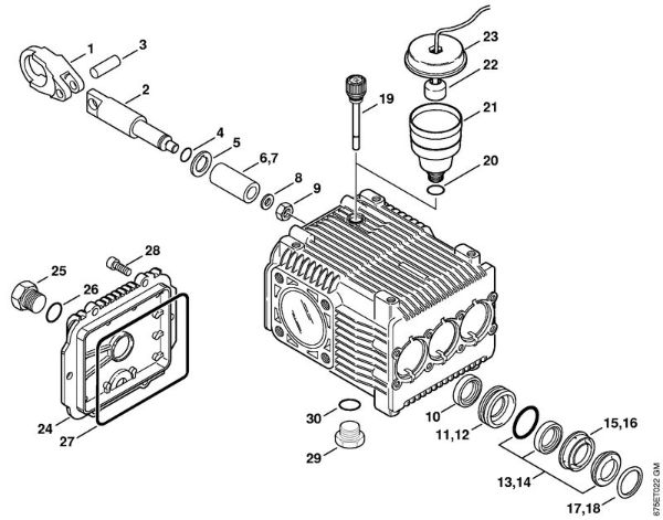 Limpiadora eléctrica de alta presión (RE) RE 521 Bomba, pistón de la marca Stihl