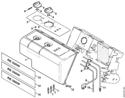 Limpiadora eléctrica de alta presión (RE) RE 580 W Tablero de instrumentos de la marca Stihl