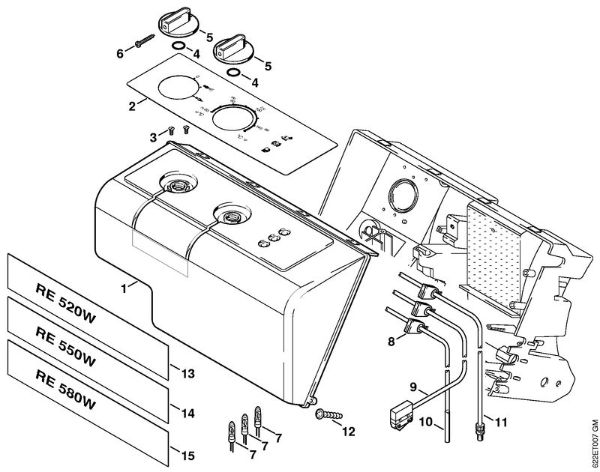 Limpiadora eléctrica de alta presión (RE) RE 580 W Tablero de instrumentos de la marca Stihl