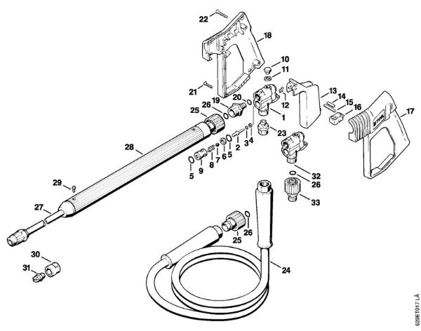 Limpiadora eléctrica de alta presión (RE) RE 600 W Pistola, Tubo para pulverizar de la marca Stihl