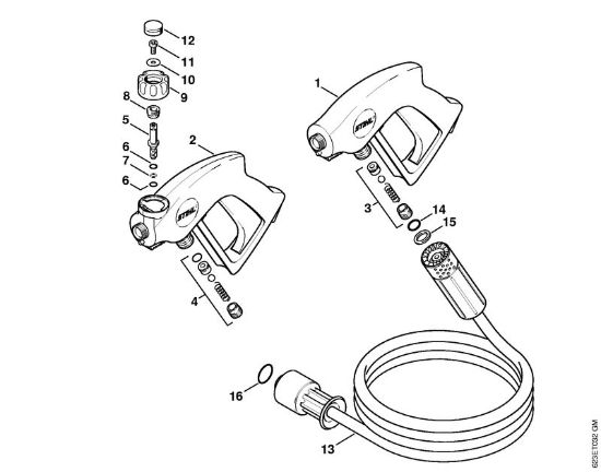 Limpiadora eléctrica de alta presión (RE) RE 660 W Pistola, Manguera de alta presión de la marca Stihl