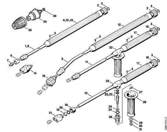 Limpiadora eléctrica de alta presión (RE) RE 830 W Tubo de pulverización, Accesorios extra de la marca Stihl