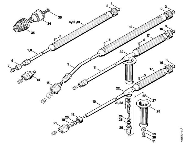 Limpiadora eléctrica de alta presión (RE) RE 830 W Tubo de pulverización, Accesorios extra de la marca Stihl