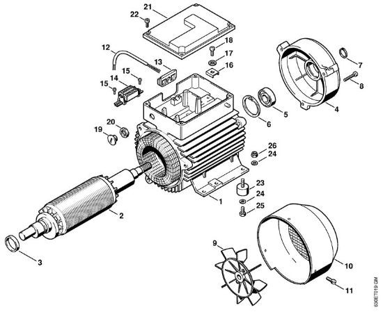 Limpiadora eléctrica de alta presión (RE) RE 840 W Motor eléctrico de la marca Stihl